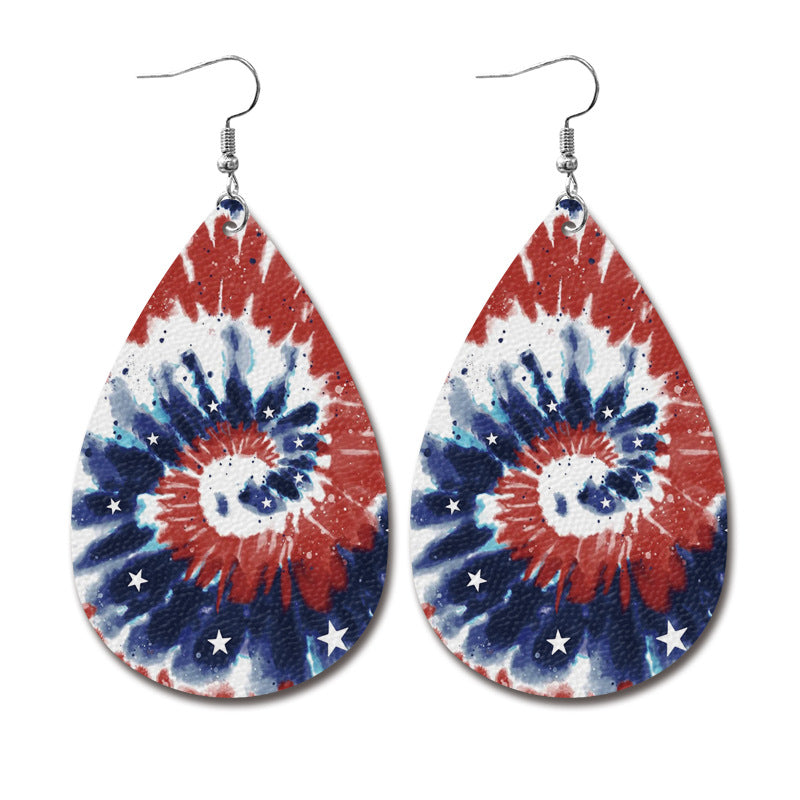 Wholesale  Independence Day leather earrings