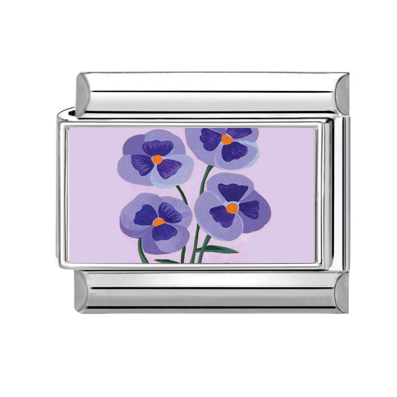 Wholesale Hearts and Love Italian Charms flowers DIY  Single Section Creative Stainless Steel Composable Bracelet