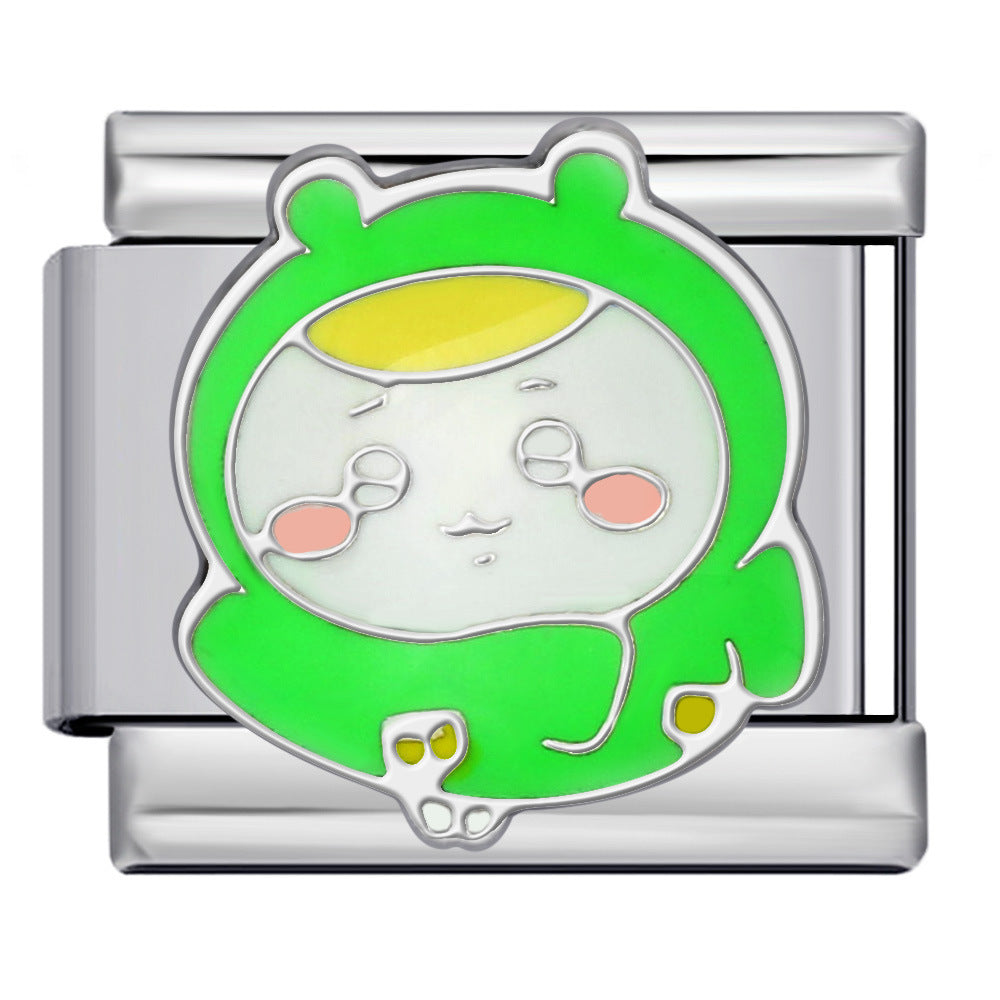 Wholesale Italian Charm Bracelet 9mm DIY Splicing Cute Cartoon Stainless Steel Composable Bracelet