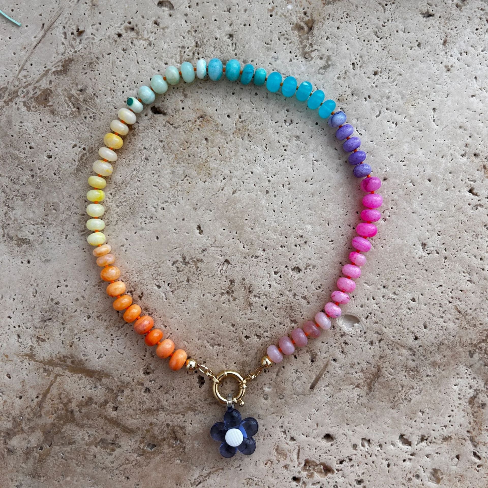 Wholesale Handmade Beaded Flower Necklace