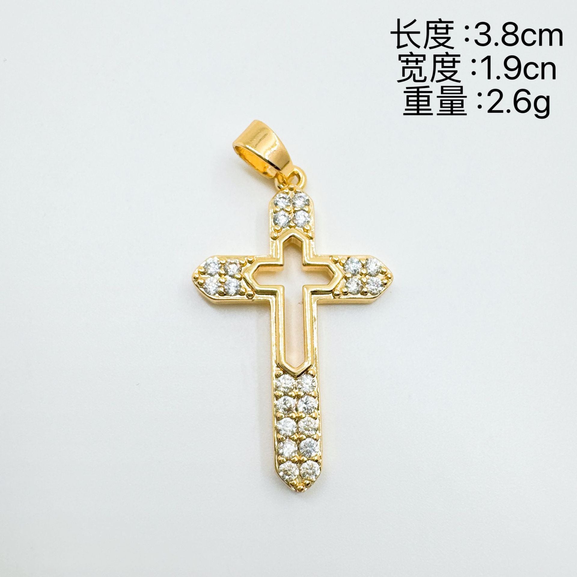 Wholesale Gold Plated Zircon Cross Necklace,  Sweet Cool Wind Style Fashion Jewelry Accessory for Women