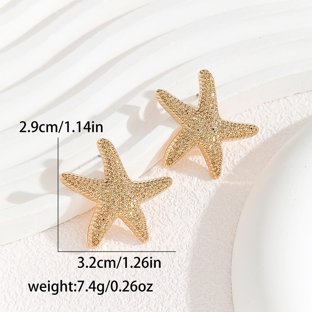 Wholesale 12pcs Geometric Ocean Style Starfish Earrings