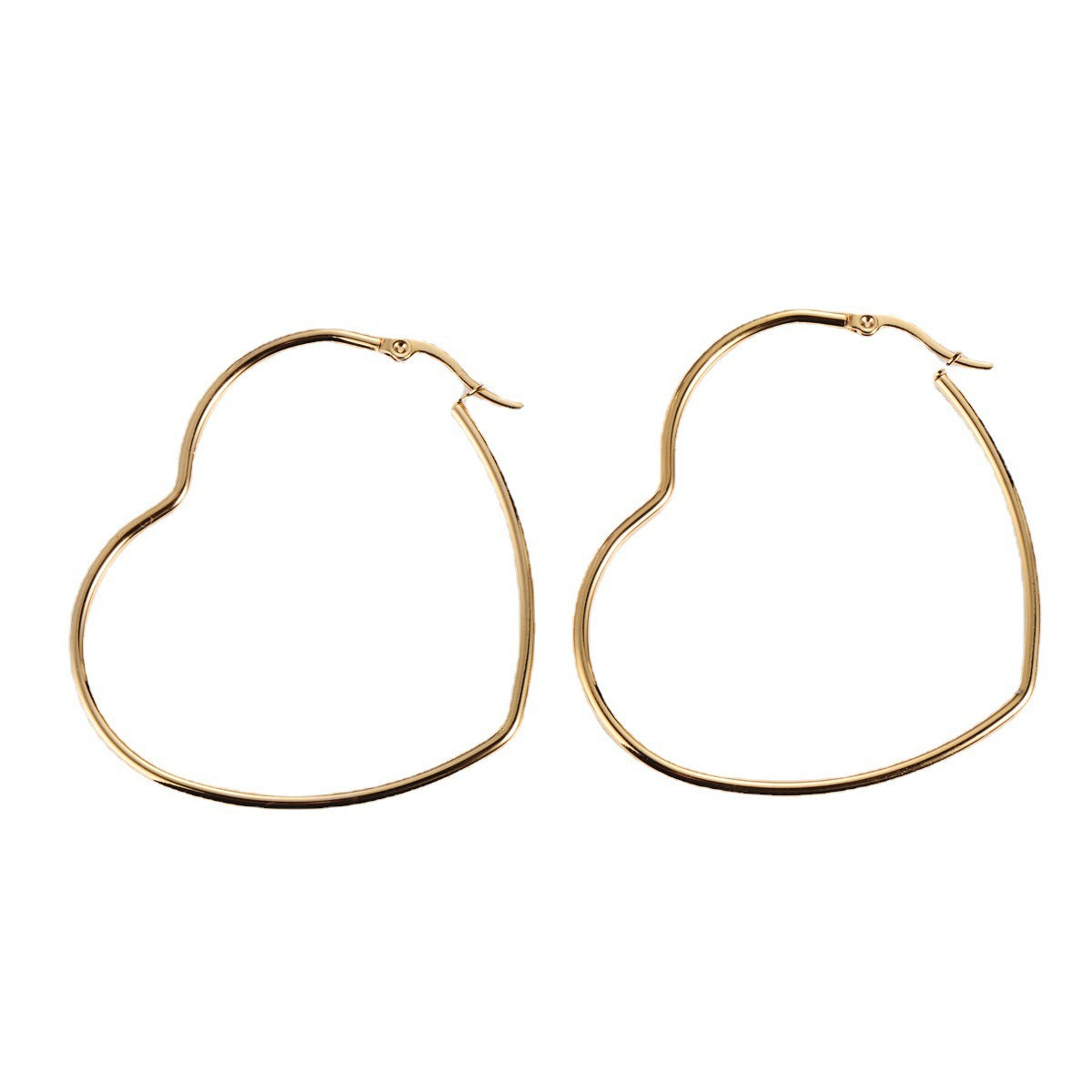 Wholesale 18K gold titanium steel love round ear line earrings