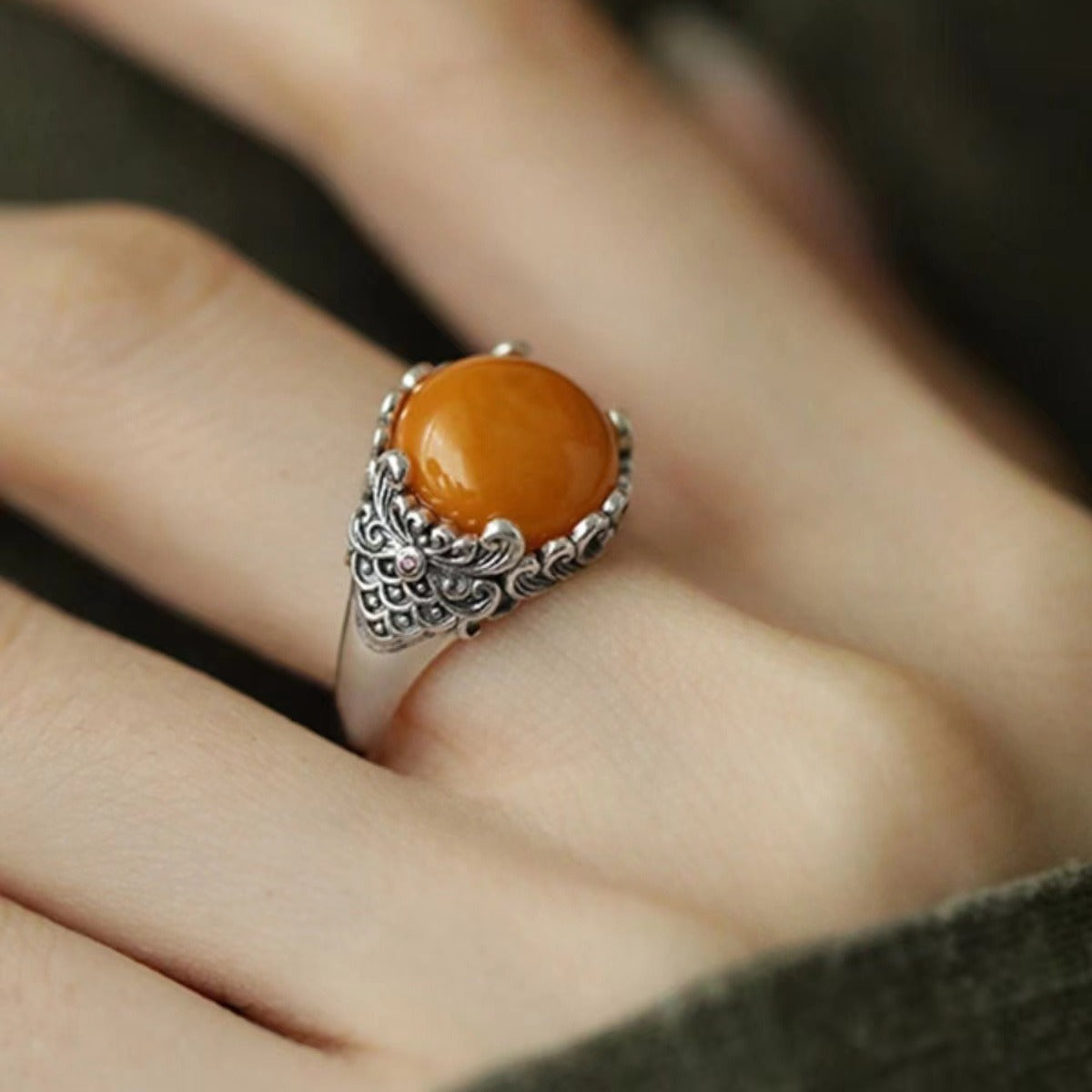 Wholesale Ethnic Style Copper Ring with Xiangyun Design - Adjustable Open-Ended Ring for Women,  Gift for Everyday Wear