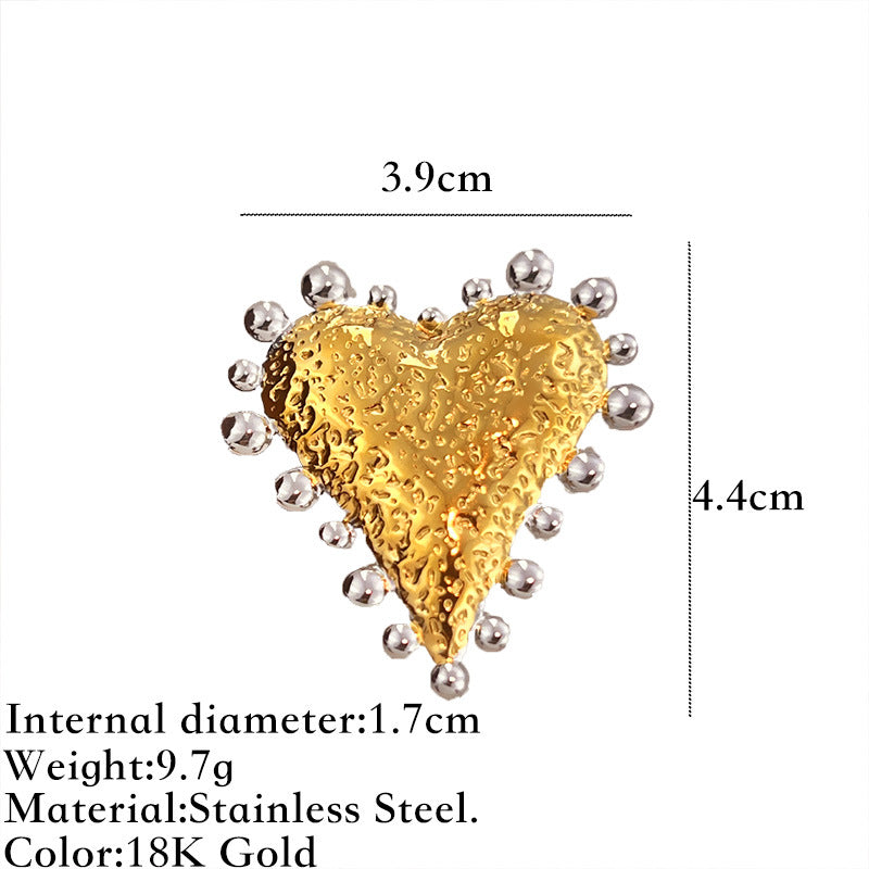 Wholesale Titanium steel ring with contrasting gold and silver design a niche and affordable luxury item