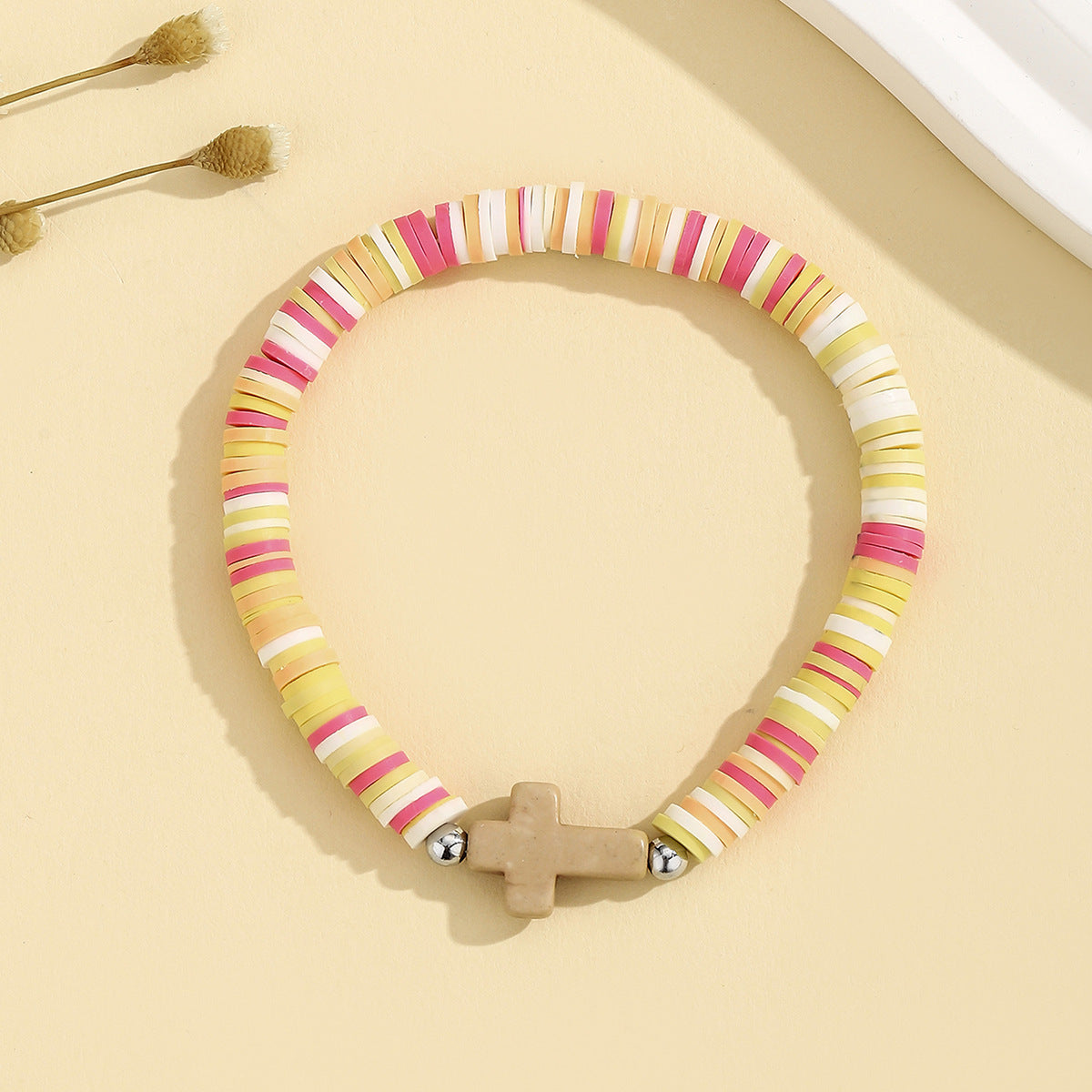 Wholesale Bohemian Colorful Soft Clay Beach Elastic Adjustable Bracelet