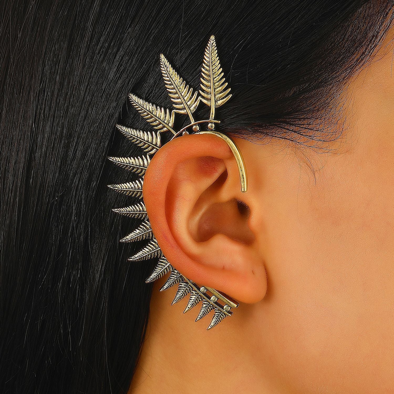 Wholesale Dragon Ear Cuff Clip On Earrings For Women Punk Style Non Pierced Zircon Ancient Silver Stylish Jewelry Gift