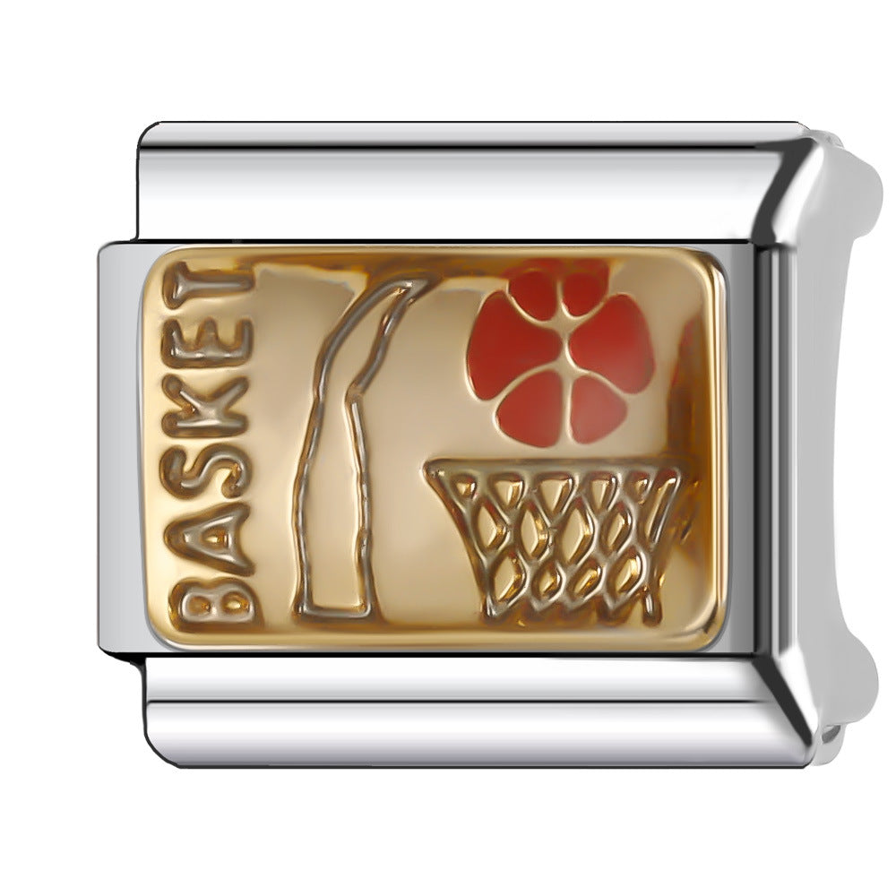 Wholesale Italian Charm Bracelet 9mm DIY Splicing Plant and Flower Series Stainless Steel Composable Bracelet