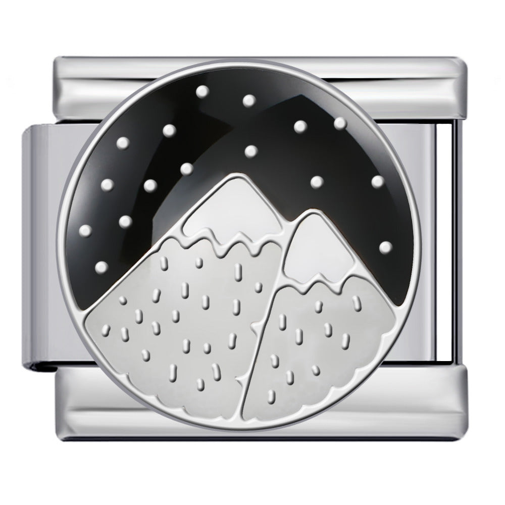 Wholesale Italian modularCircular pattern titanium steel welding dripping bracelet DIY