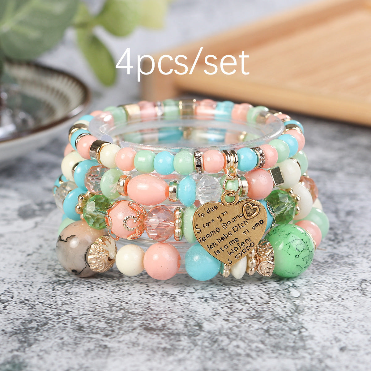 Wholesale Bohemian Retro Ethnic Style Heart Pendant Bracelet ACC-BT-Lijie004