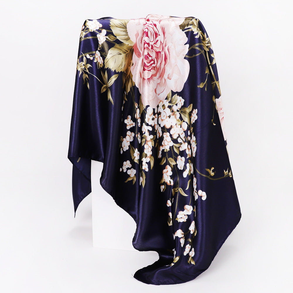 Wholesale Retro Printed Satin 90cm Silk Scarf