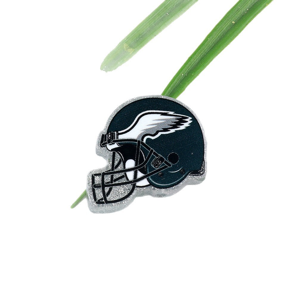 Wholesale 5pcs Acrylic Rugby Straight Hole Cartoon Beads
