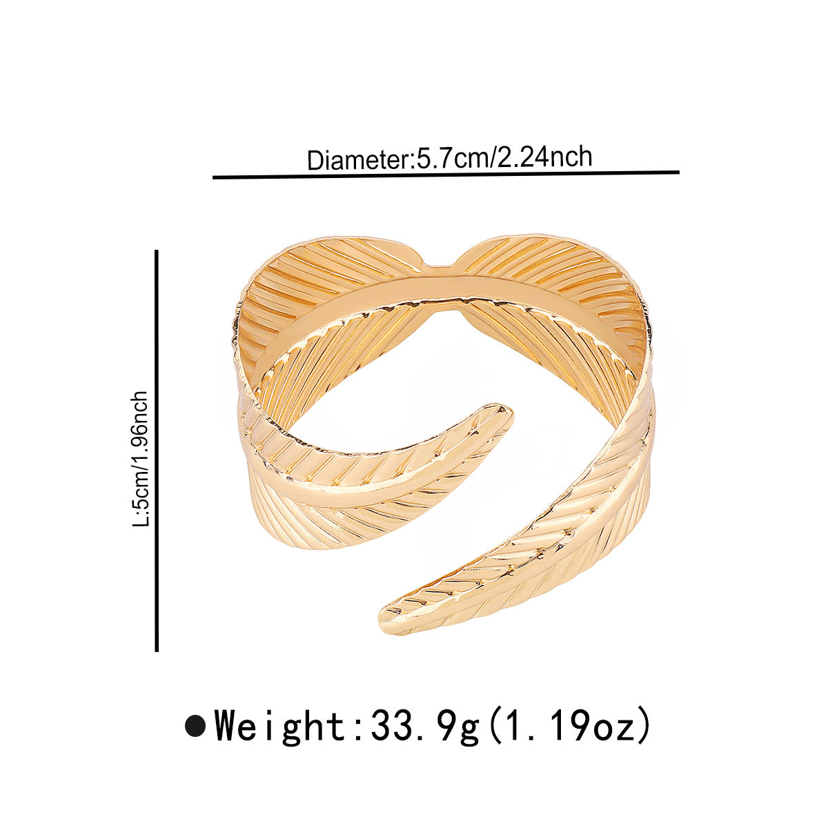 Wholesale Geometric Leaf Cross Opening Bracelet Ring Retro Matchinging Bracelet