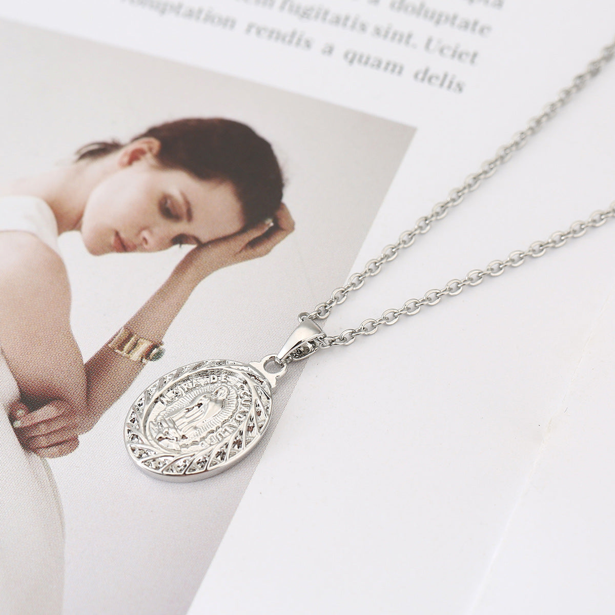 Wholesale Bible Character Printed Luxury Necklace