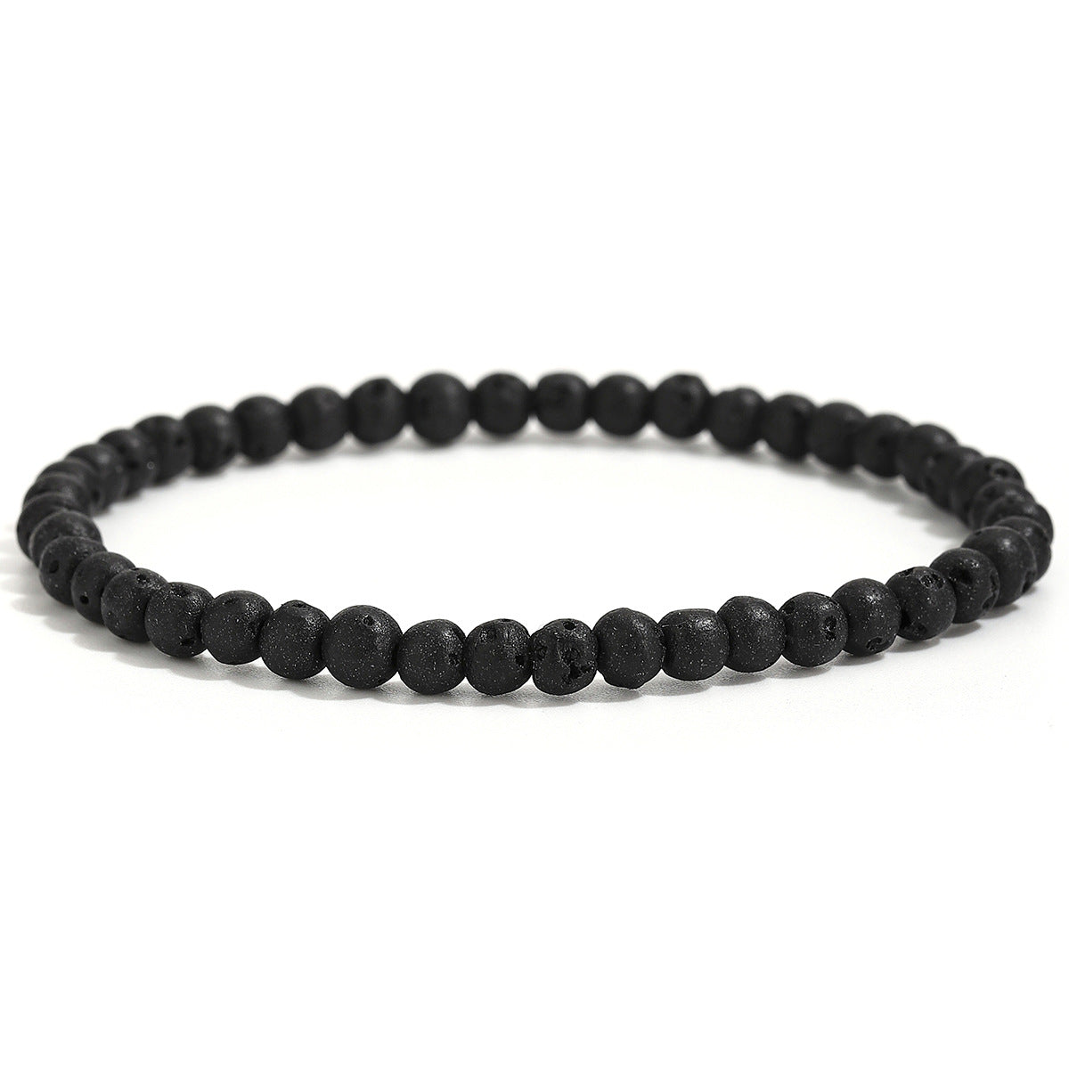Wholesale Volcanic Stone Beaded Bracelet Retro Punk Men S Elastic Stretch Jewelry Accessory