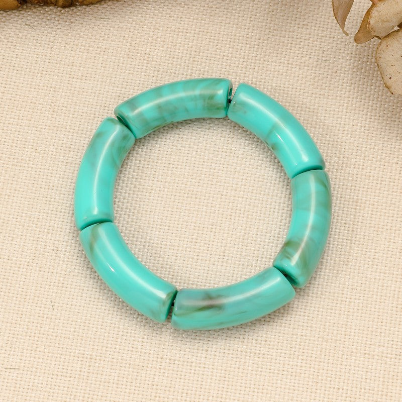 Wholesale Bohemian Vintage Turquoise Bamboo Stretch Acrylic Bracelet ACC-BT-GL003