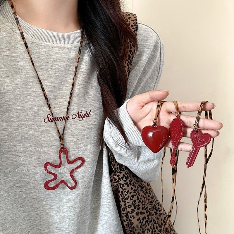 Wholesale Croissant Long Sweater Chain Necklaces