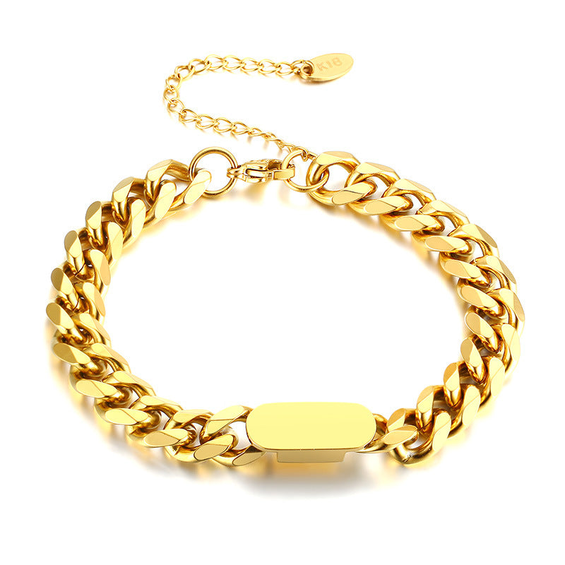 Wholesale 18K Gold Tone Stainless Steel Thin Evil Eye Chain Bracelet Minimalist Layered Design Gift Fashion Jewelry Accessory