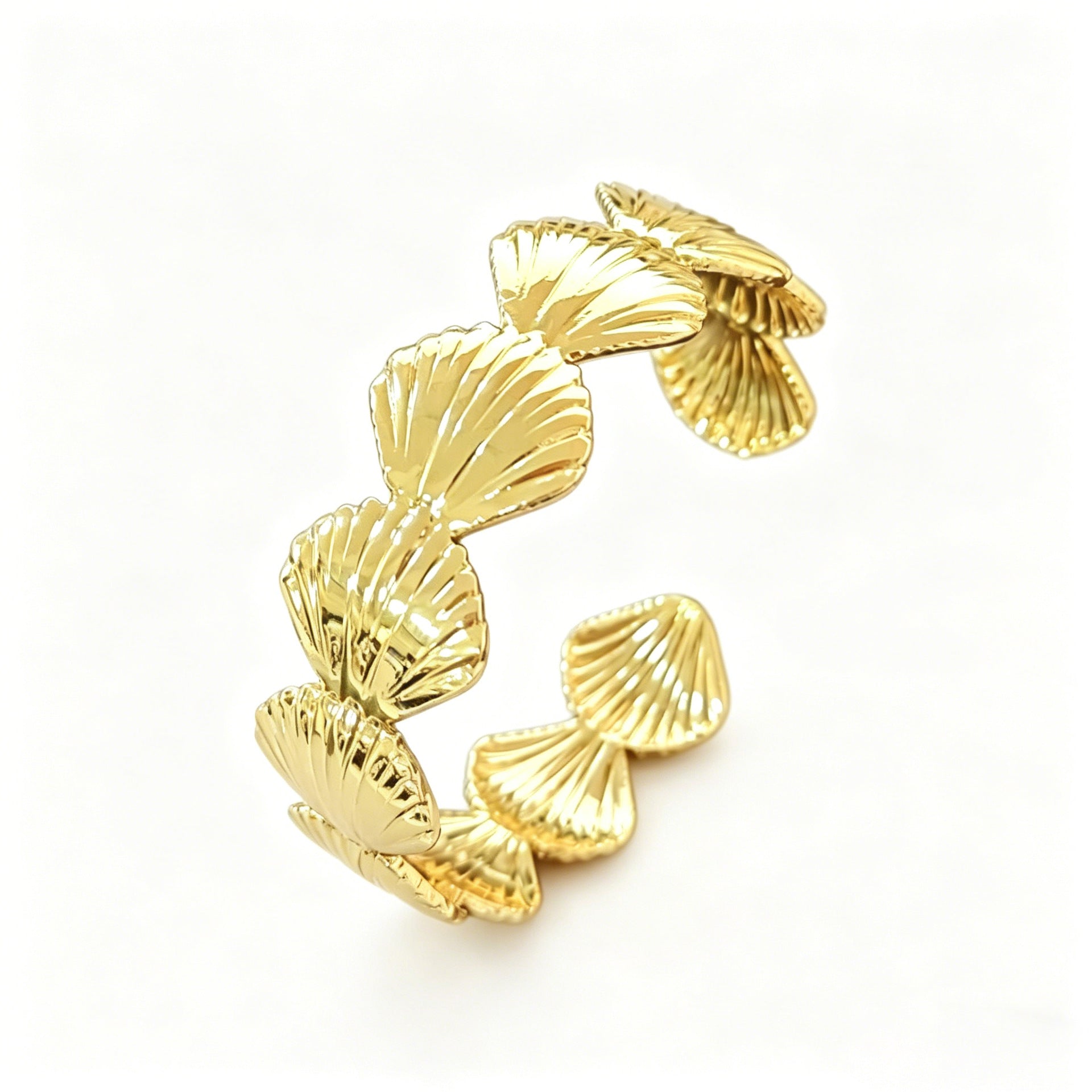 Wholesale Light Luxury Stainless Steel Open Cuff Bracelet with Cutout Design