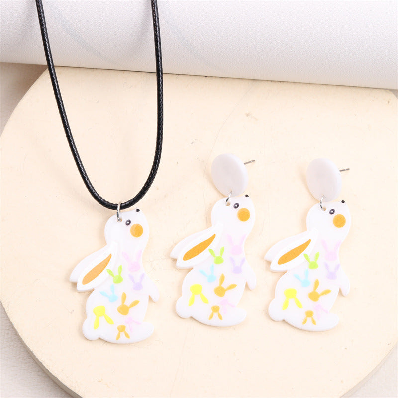 Wholesale 2PCS Acrylic Easter Bunny Egg Earrings