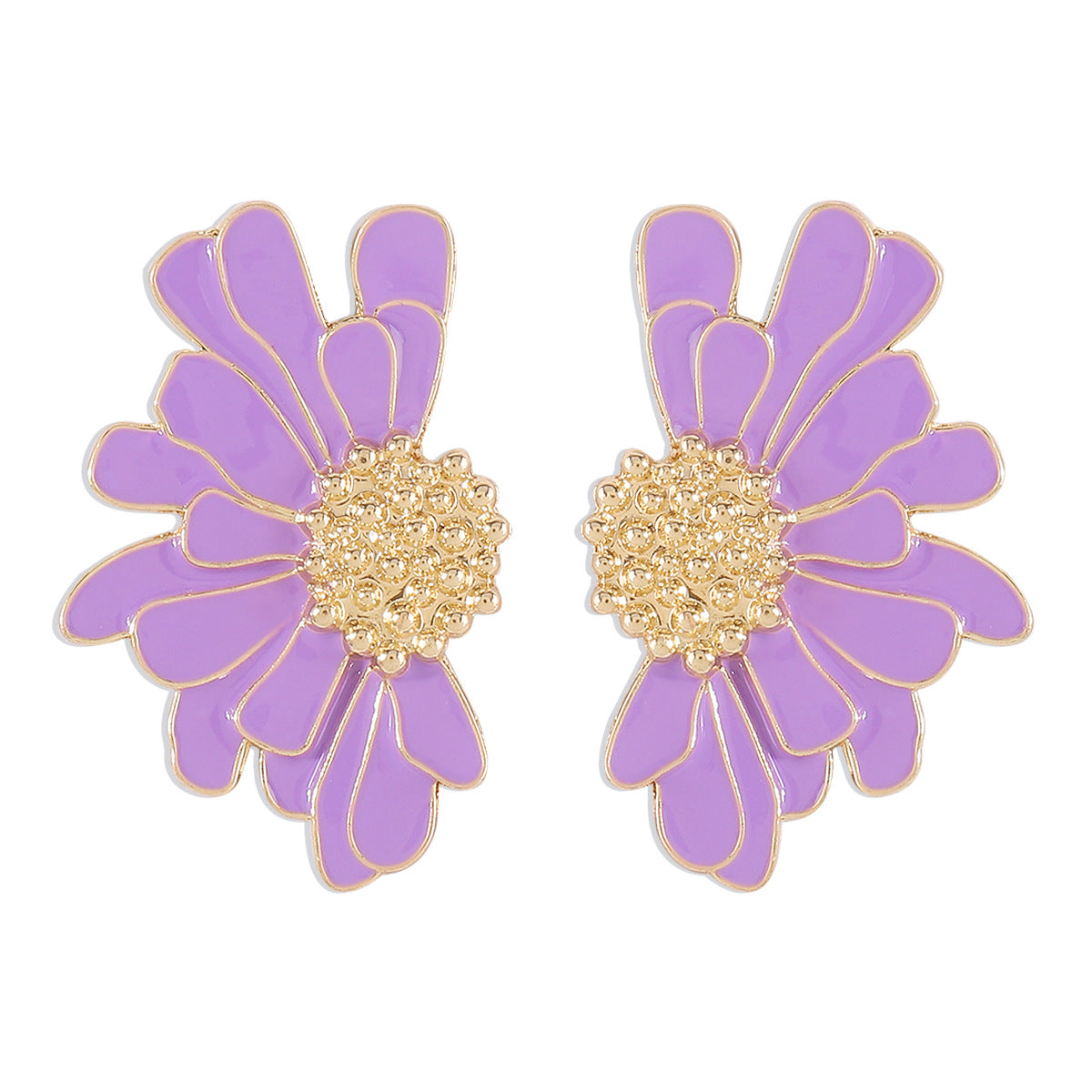 Wholesale exaggerated colorful big flower earrings