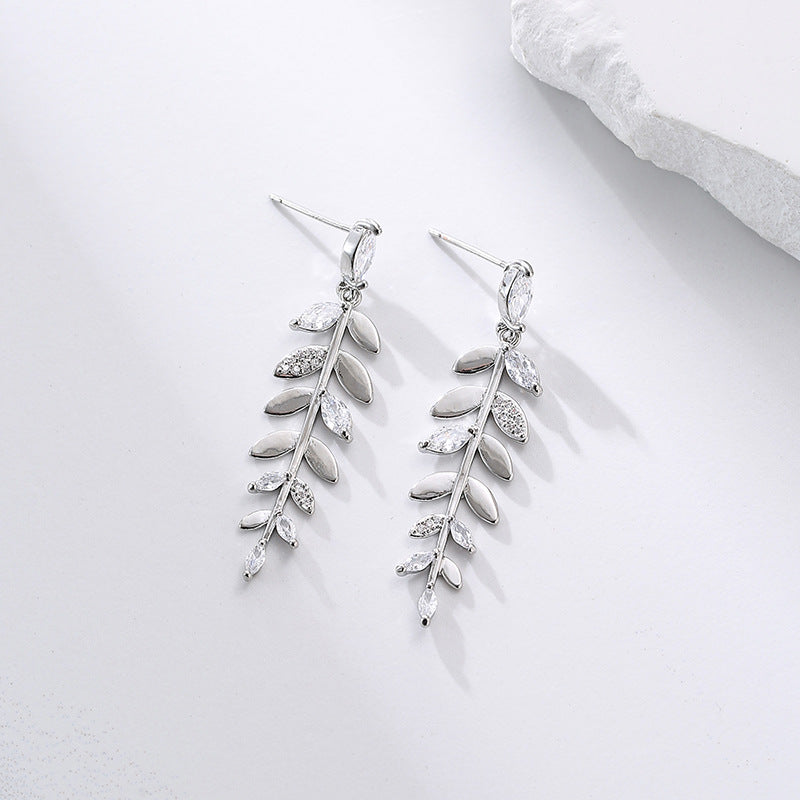 Wholesale silver needle earrings tassel earrings