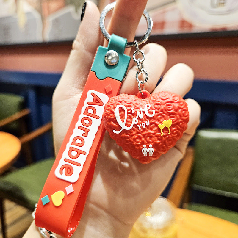 Wholesale Cartoon Heart PVC Soft Glue Keychains Cute Keychain ACC-KC-YiZhuo002