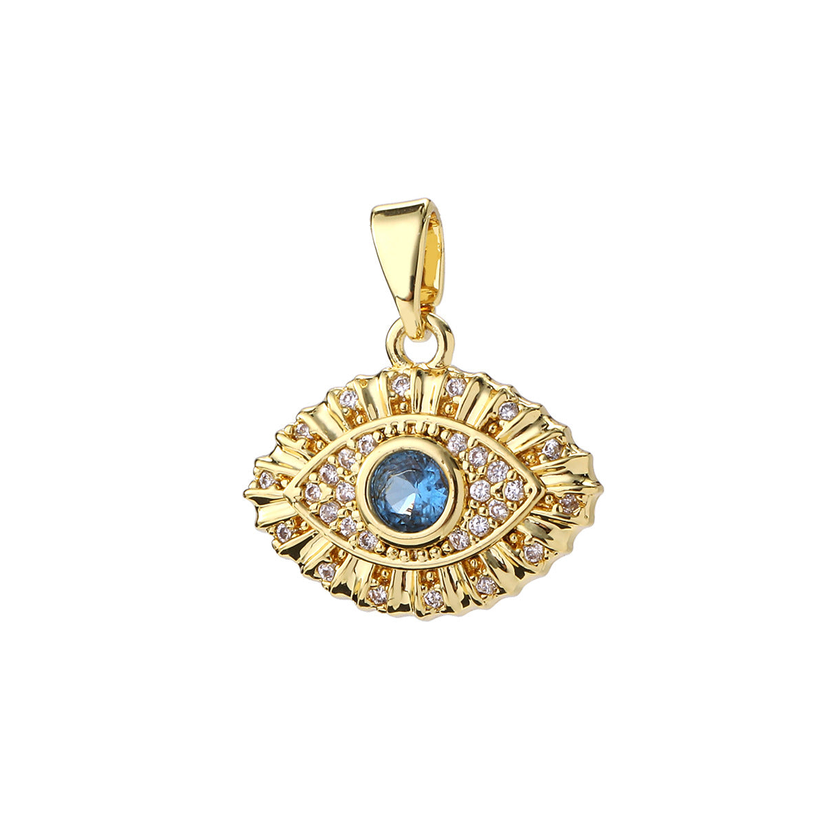 Wholesale Gold Plated Brass Evil Eye Pendant Y2K Trendy Large Eyeball Jewelry Accessory For Women