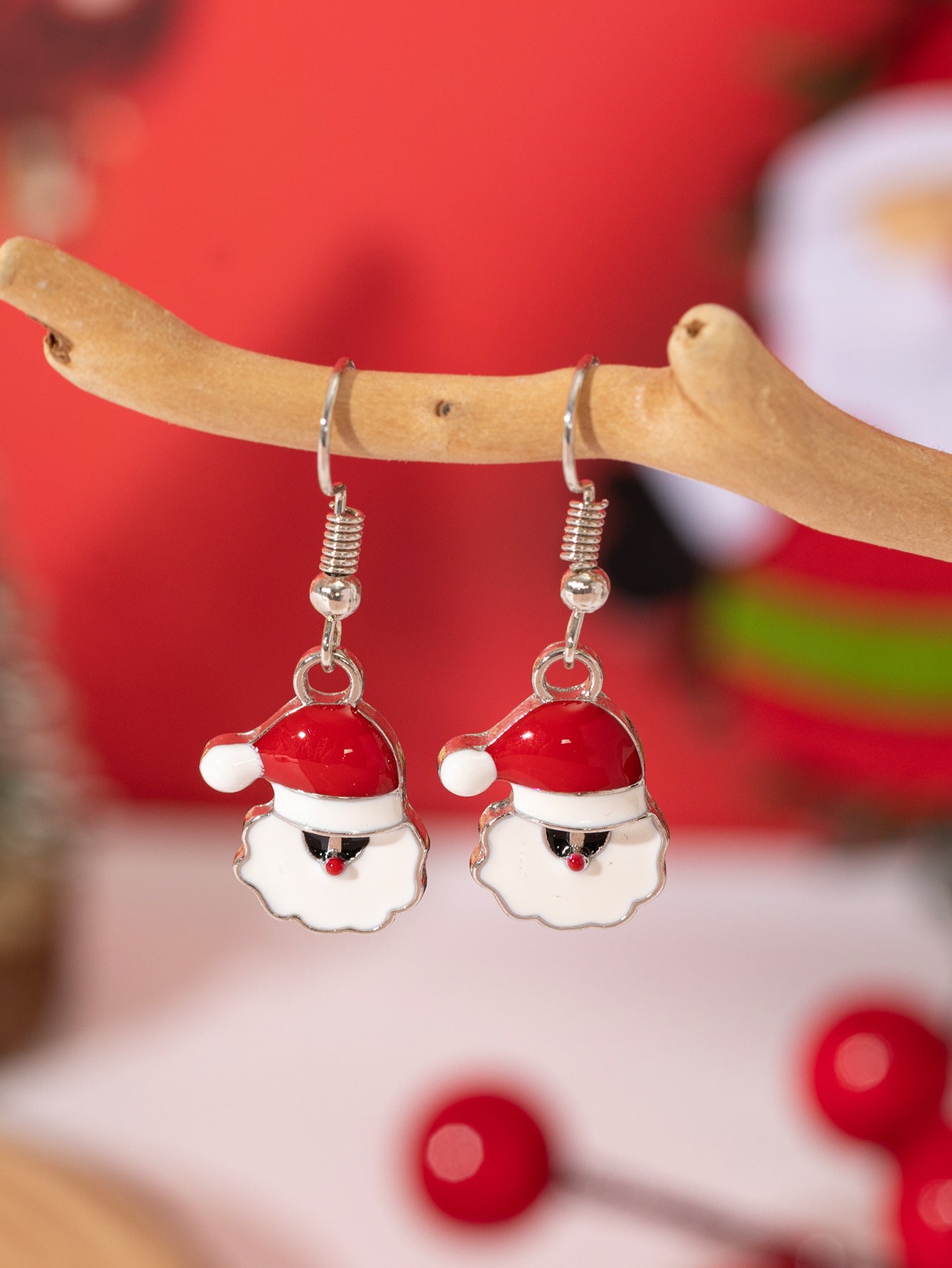Wholesale Christmas Alloy Oil Drop Earrings ACC-ES-Xunru001