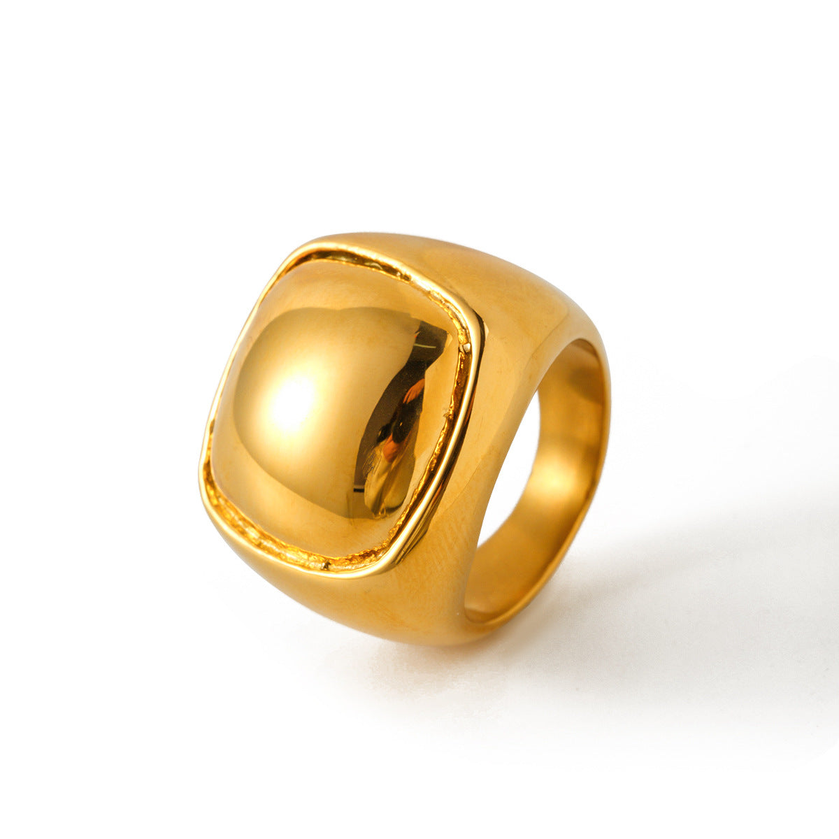 Wholesale 18K gold stainless steel chubby oval ring