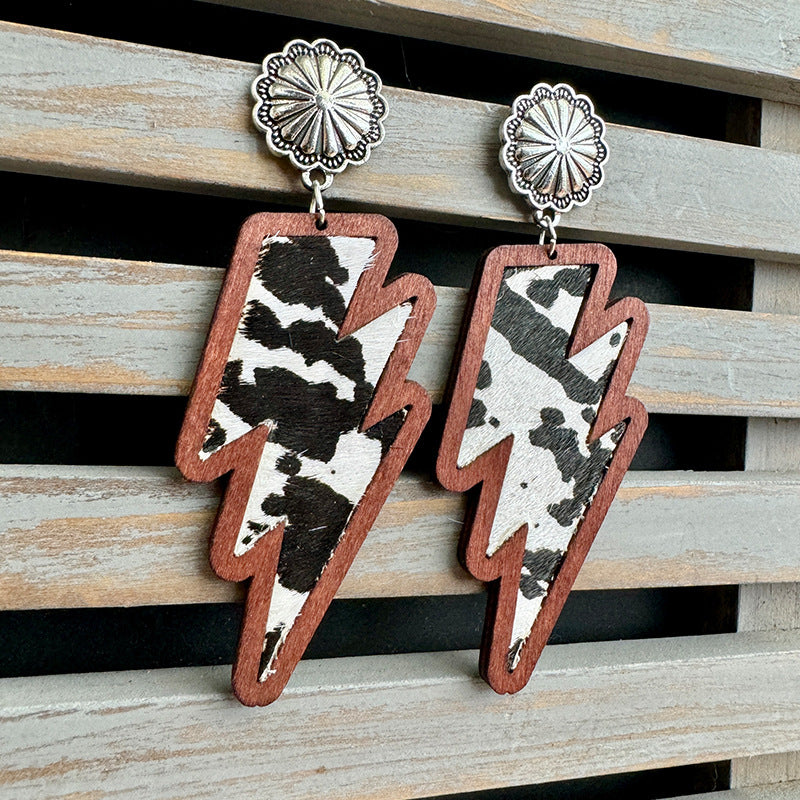 Wholesale  Western lightning earrings classic leopard print  earrings