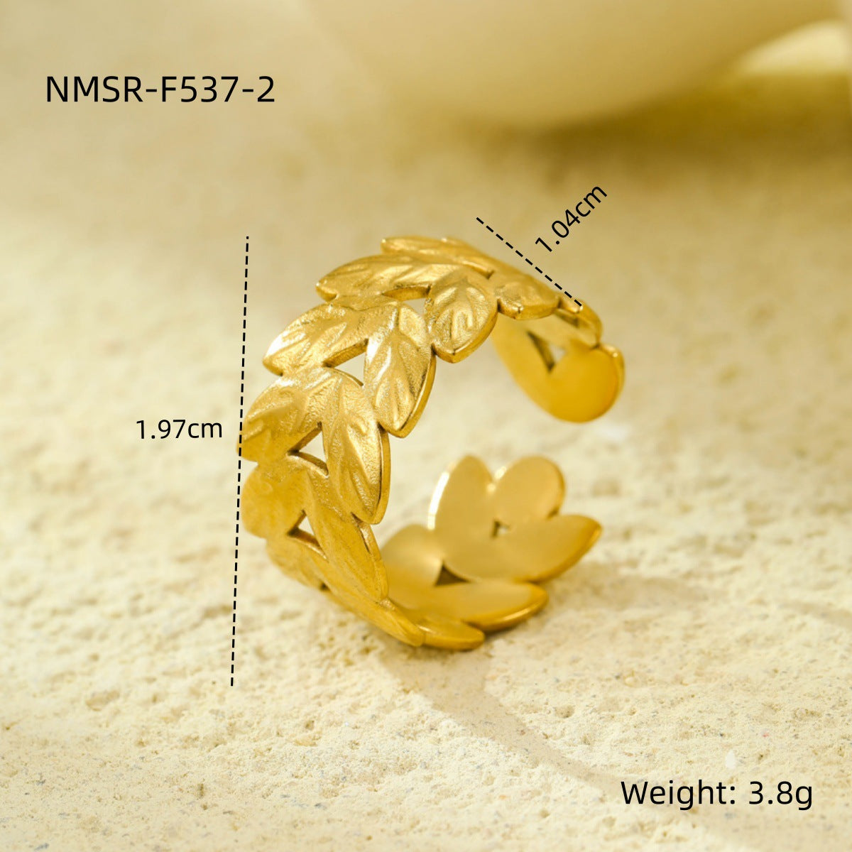 Wholesale stainless steel open ring 18K gold non-fading multi-layer geometric hollow  ring