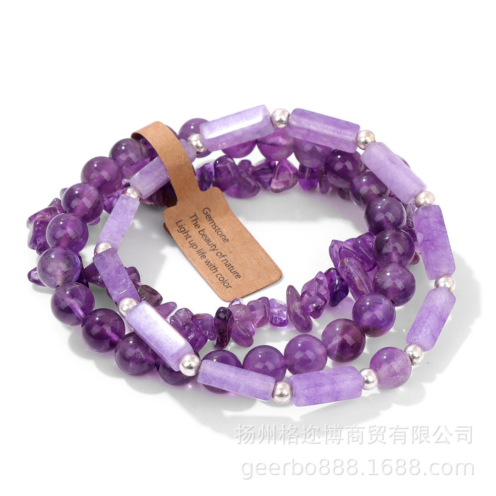 Wholesale Vintage Multi-layer Natural Stone Crystal Bracelets ACC-BT-GEB012