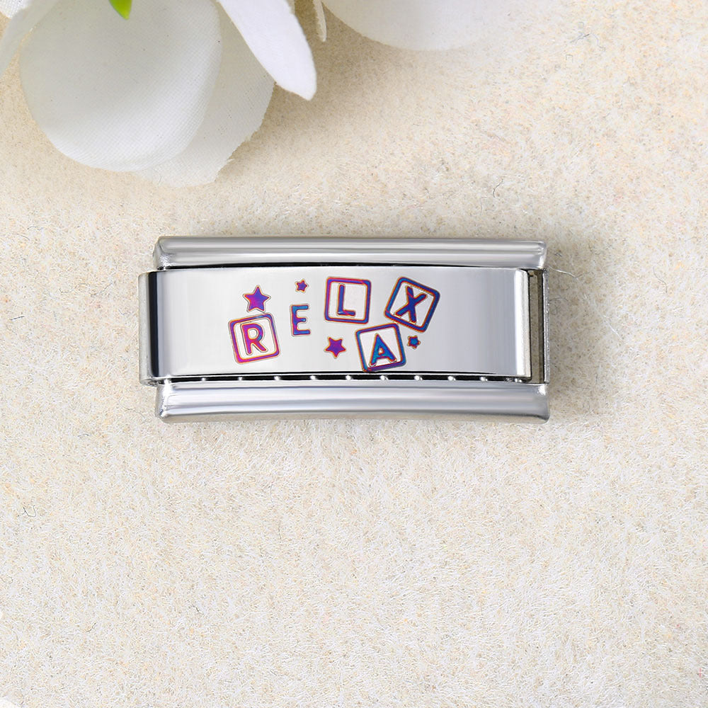 Wholesale  Italian Charm Bracelet 9mm DIY UV laser Creative Stainless Steel Composable Bracelet