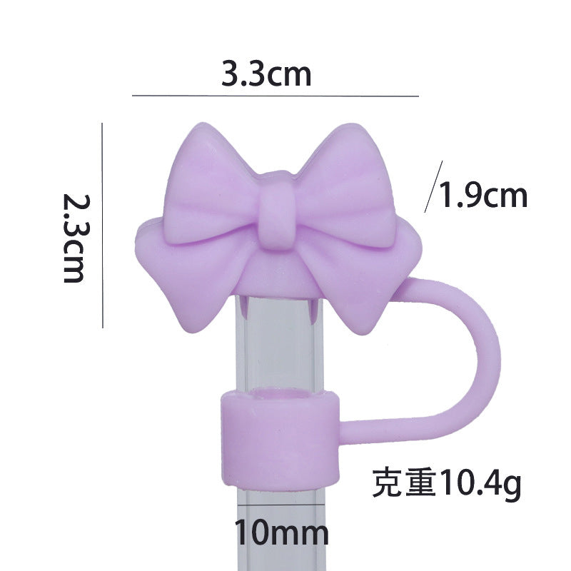 Wholesale 50pcs Bow 10mm Straw Cover Straw Tube Cap