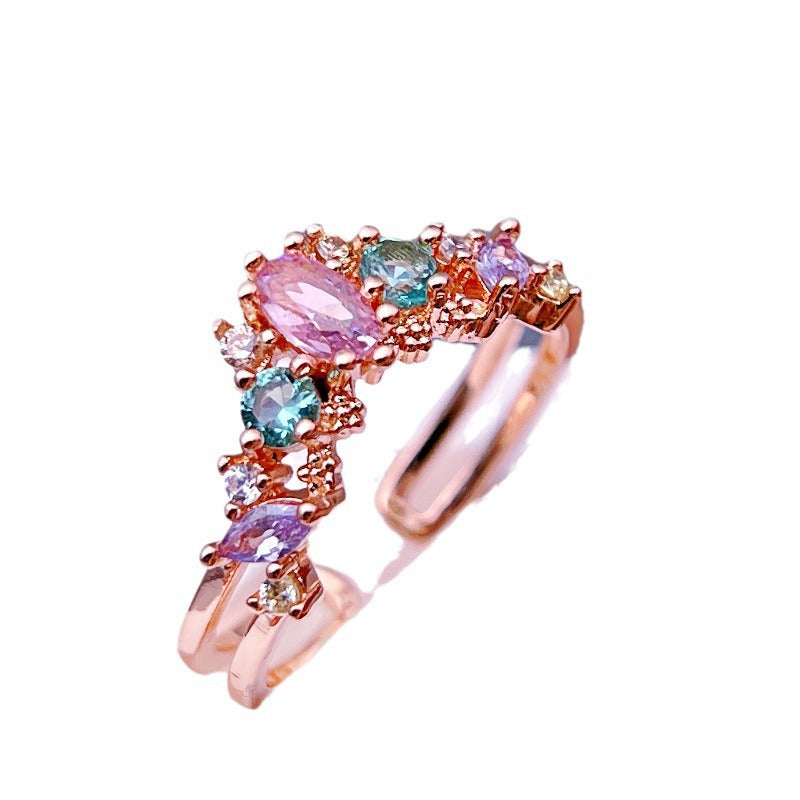 Wholesale Light Luxury Zircon Heart Open Rings ACC-RS-YXY007