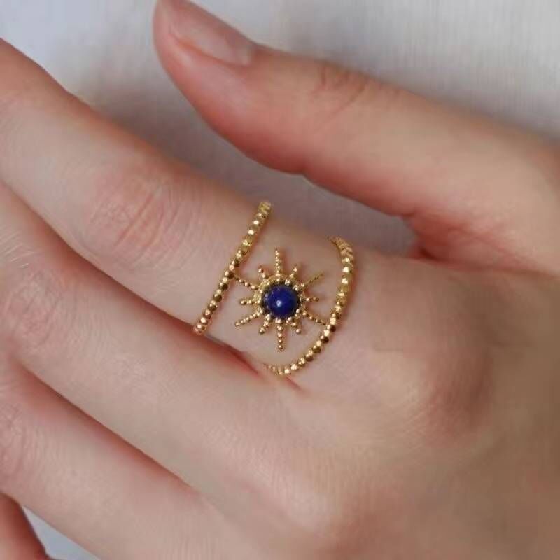 Wholesale Trendy Egyptian Style Multi-Layer Open Ring Copper Star Motif Jewelry Accessory