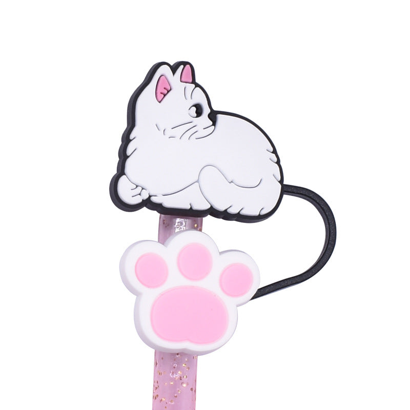 Wholesale  Random 100pcs Animal Pet Cat PVC Soft Straw Tube Cap