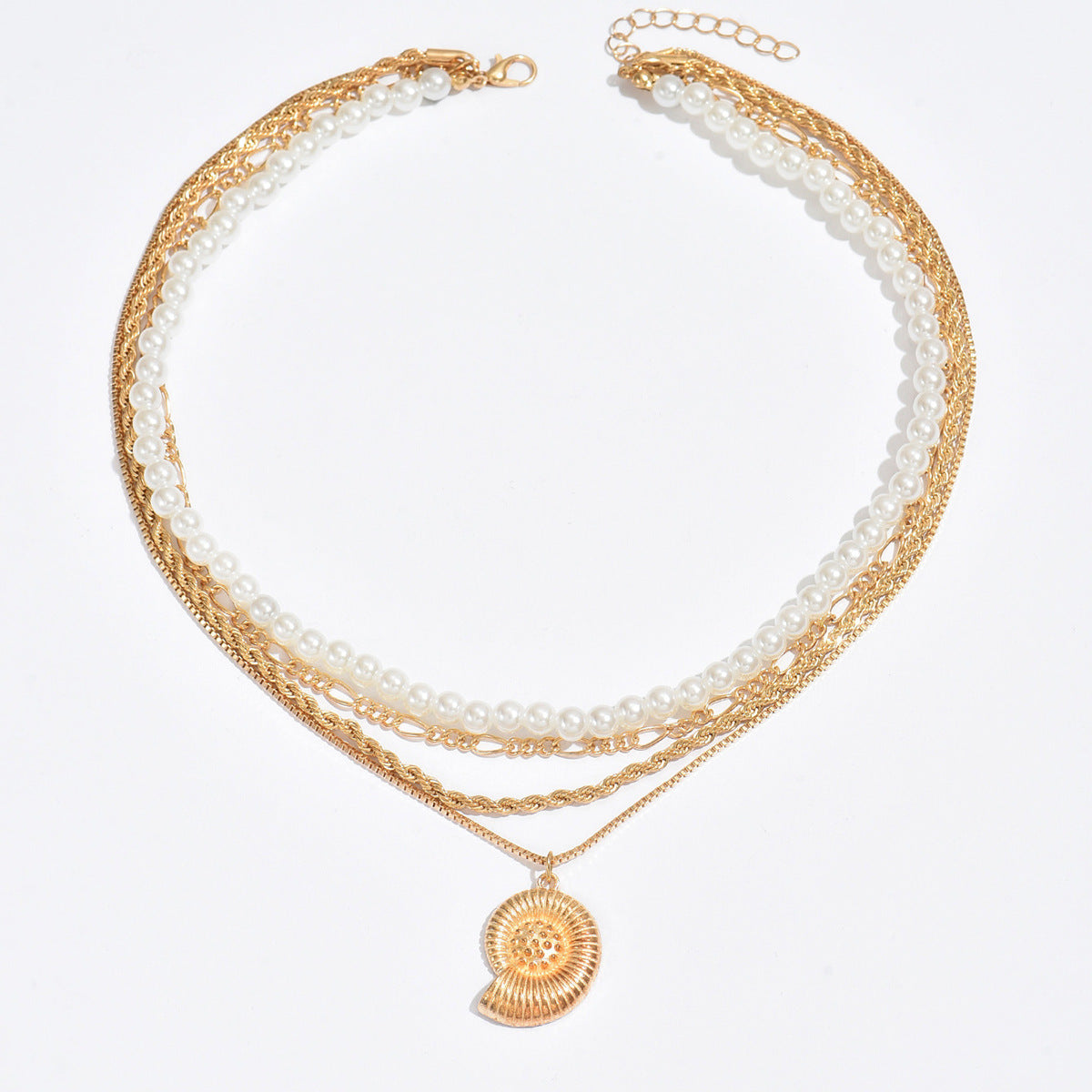 Wholesale Light Luxury  Pearl Conch Pendant Necklace