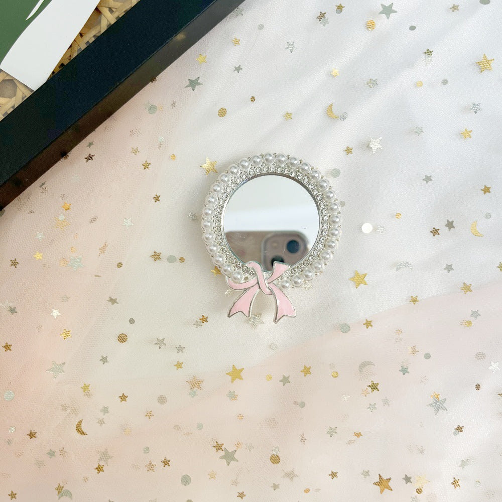 Wholesale Creative Bow Pearl Mirror phone stand