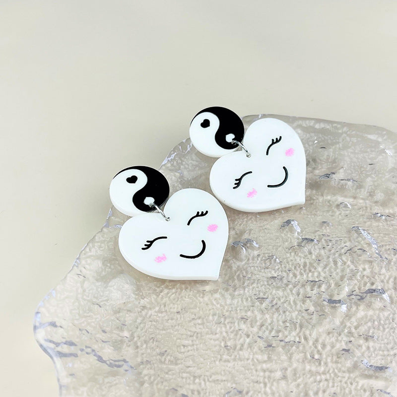 Wholesale Valentine's Day lovely smiley face acrylic simple earrings