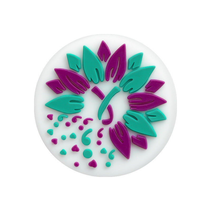 Wholesale of 10PCS Cartoon Blue Purple Flower Food Grade Silicone Beads ACC-BDS-WDX032