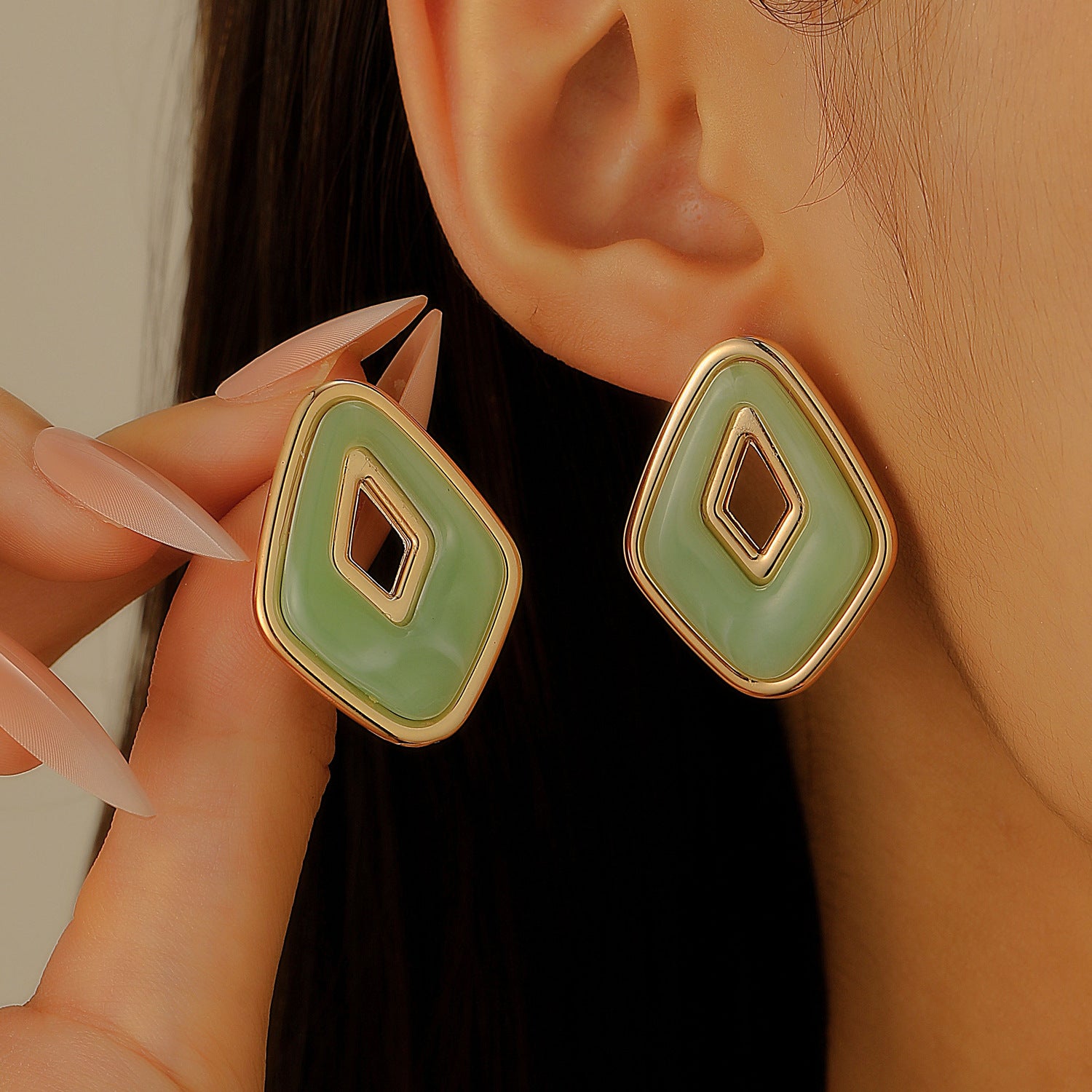 Wholesale Stylish Flower Earrings For Women Double Layer Petal Colorful Dripping Oil Zinc Alloy Everyday Jewelry Accessory