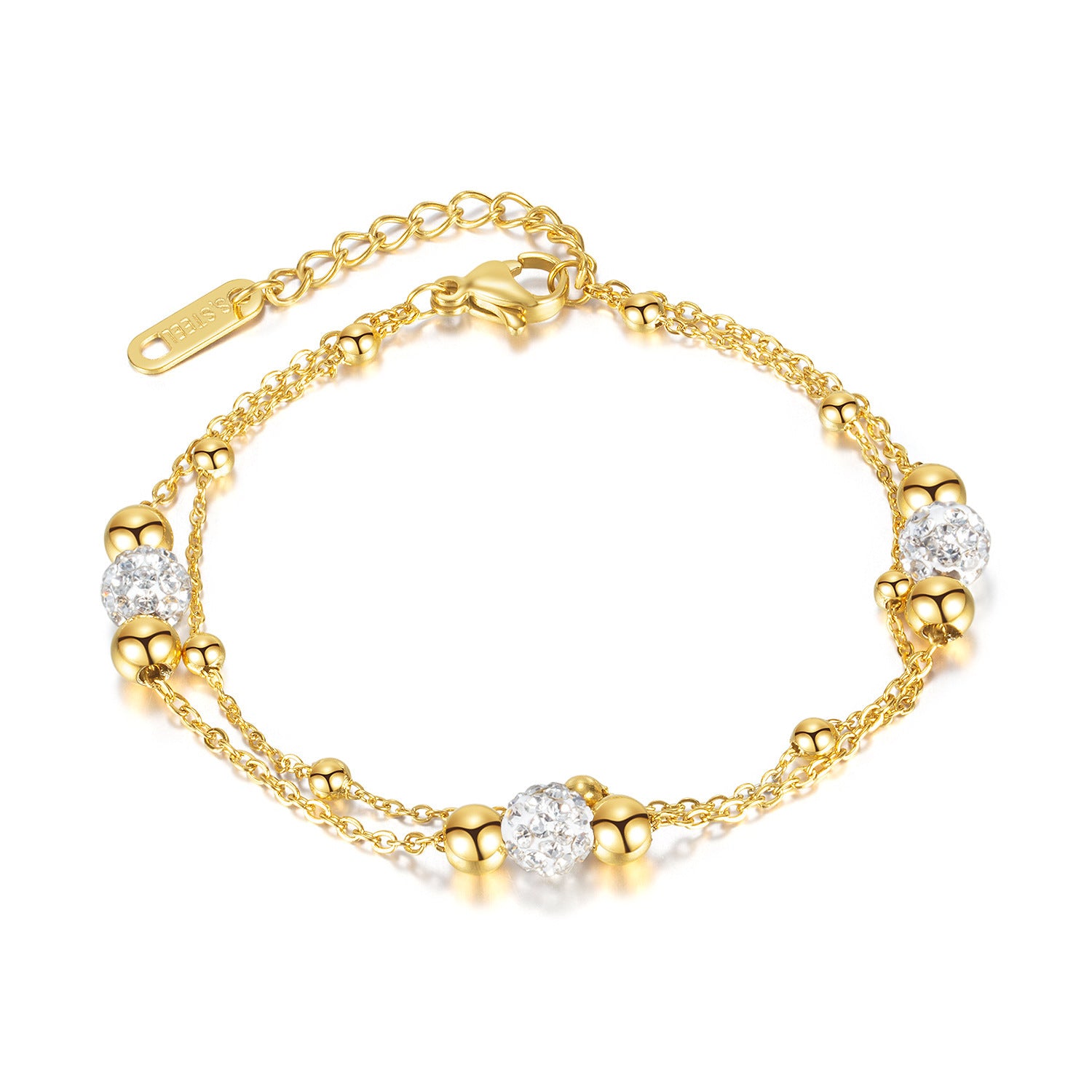 Wholesale Double Layer Fold Wear Stainless Steel Bracelet