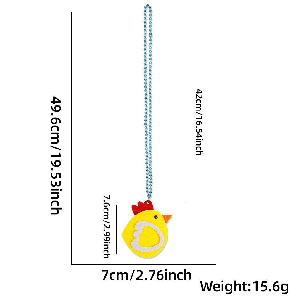 Wholesale Easter Party Dress Up Beaded Eggs Rabbit Carrot Bead Necklace ACC-NE-LiTa001