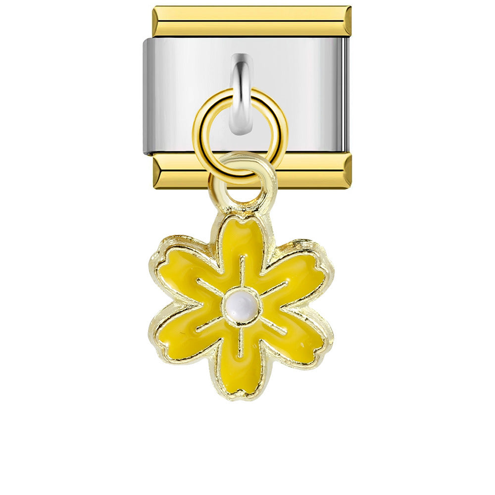 Wholesale Italian Charm Bracelet 9mm DIY Splicing Removable Heart Hook Stainless Steel Composable Bracelet