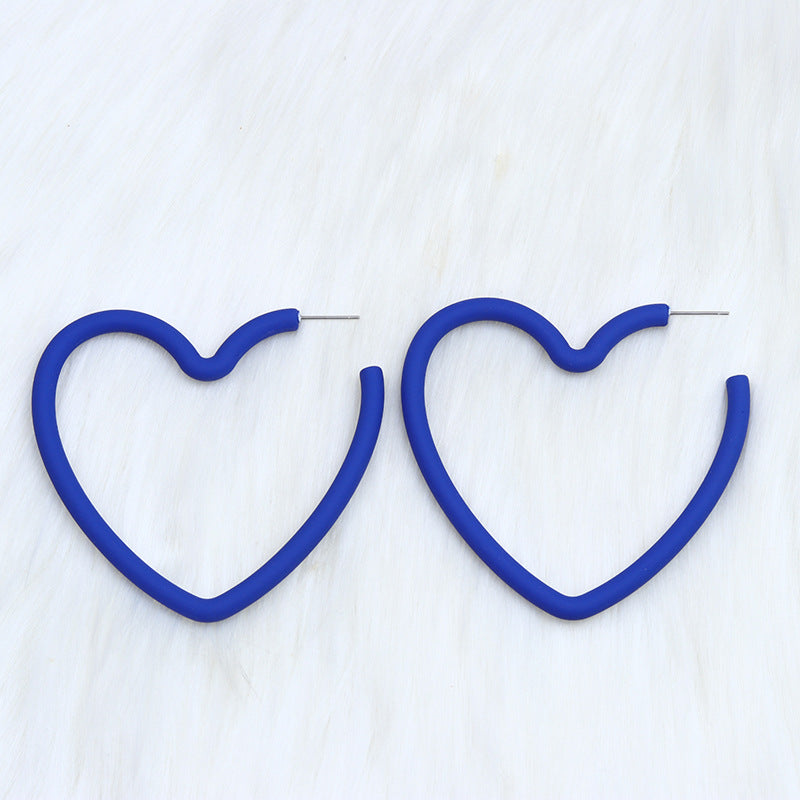 Wholesale Valentine's Day 12 Colors Big Heart Acrylic Earrings