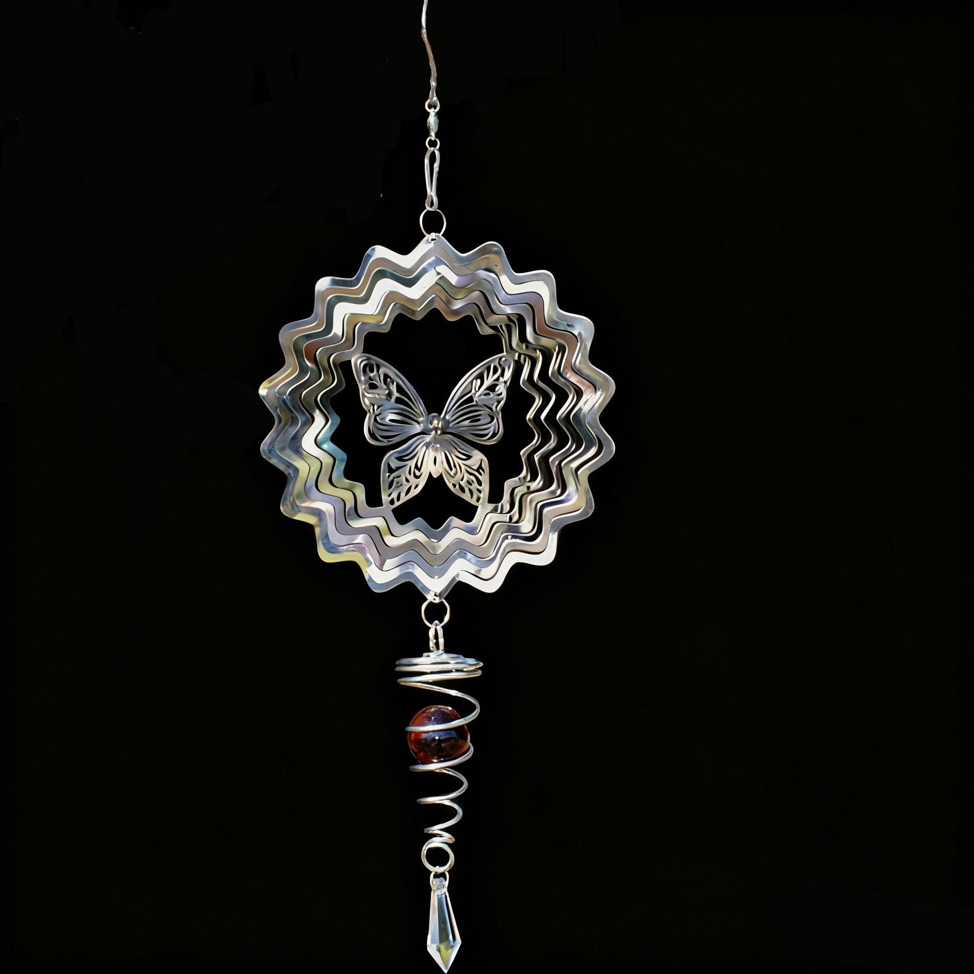 Wholesale Rotating Butterfly Heart Wind Chime