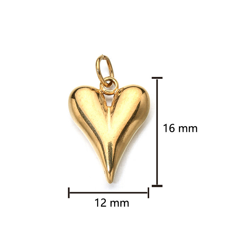 Wholesale Stainless Steel Color-Preserving DIY Heart  Charms