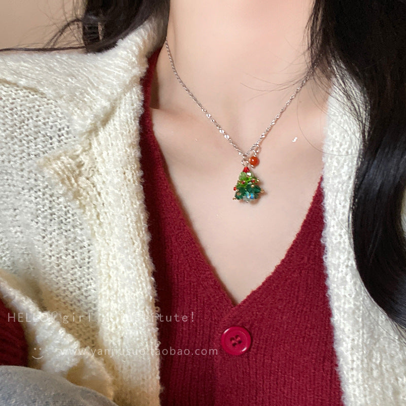 Wholesale Christmas tree necklace choker necklace long necklace